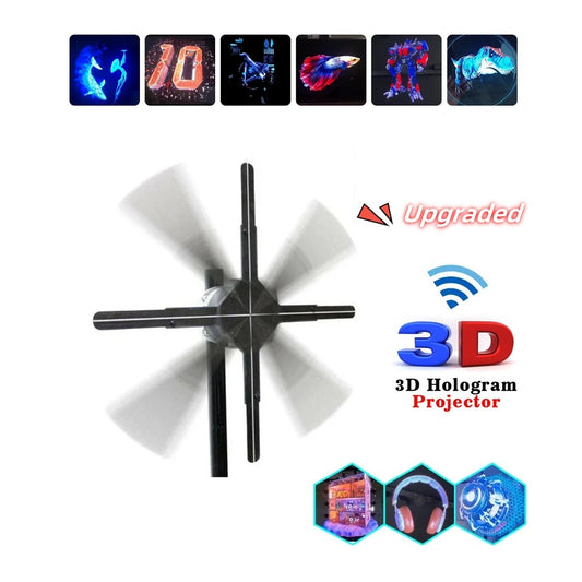 Upgraded Naked Eye 3D Holographic Advertising Machine Fan Screen Support image Video Store Bar Party Advertising Display